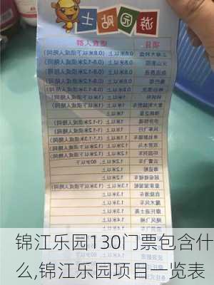 锦江乐园130门票包含什么,锦江乐园项目一览表